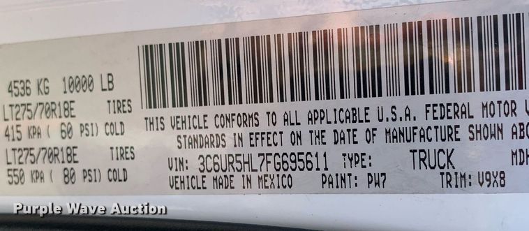 image for item DP8668 2015 Dodge Ram 2500HD  Crew Cab pickup truck