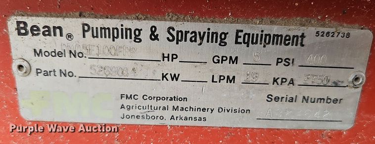 image for item DQ0240 FMC Bean DM05E100FRB  sprayer