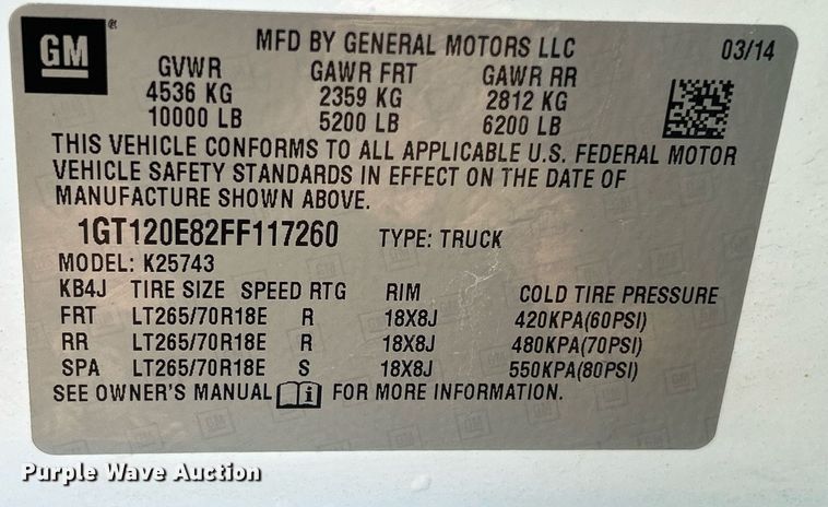 image for item DQ0943 2015 GMC Sierra 2500 Denali  Crew Cab pickup truck