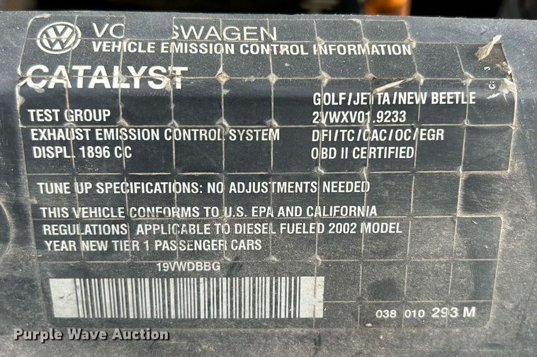 image for item DQ0950 2002 Volkswagen New Beetle