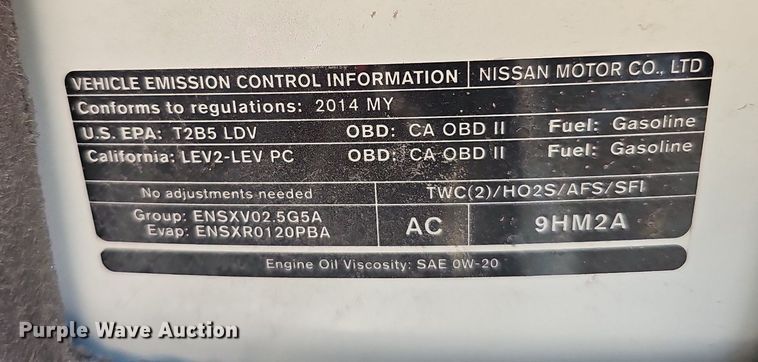 image for item DQ1156 2014 Nissan Altima S