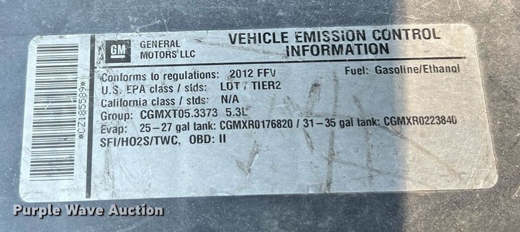 image for item DQ2214 2012 Chevrolet Silverado 1500  Ext. Cab pickup truck