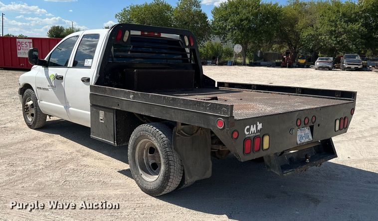 image for item DQ2215 2005 Dodge Ram 3500  Quad Cab flatbed pickup truck