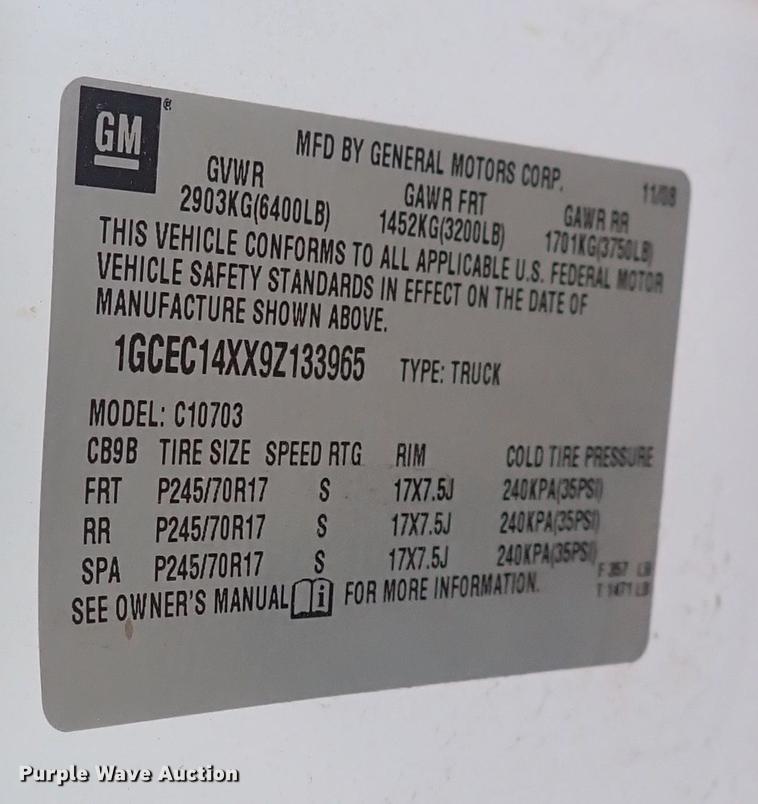 image for item DQ2931 2009 Chevrolet Silverado 1500  pickup truck