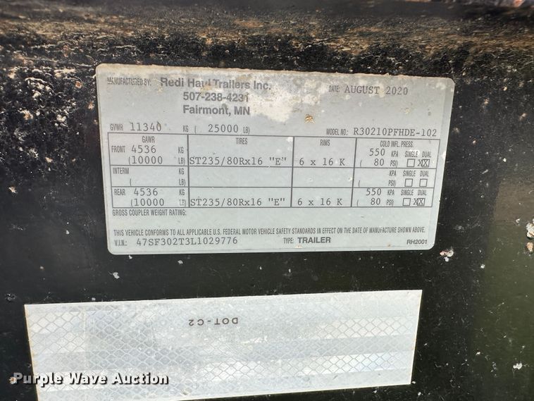 image for item DS2146 2020 Redi Haul  equipment trailer