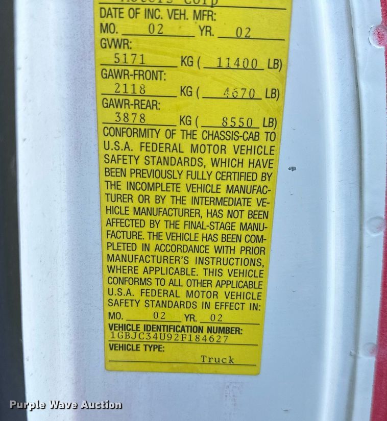 image for item DS2227 2002 Chevrolet Silverado 3500  flatbed pickup truck