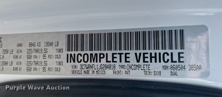 image for item DS2457 2018 Dodge Ram 5500  Crew Cab flatbed truck