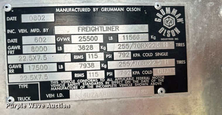 image for item DV1029 2003 Freightliner MT55  mobile command center vehicle
