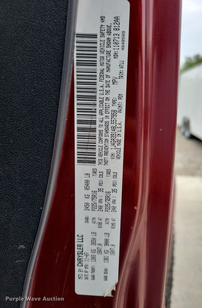 image for item IQ9945 2008 Jeep Wrangler Unlimited  SUV