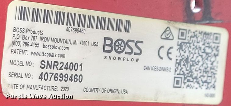 image for item IQ9955 2020 Boss Snowrator  snow pusher