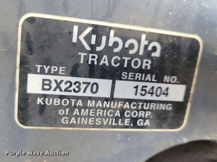 image for item IQ9962 Kubota BX2370  MFWD tractor