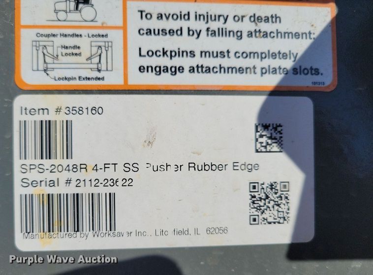 image for item IQ9983 Snow Busters Worksaver  skid steer snow pusher