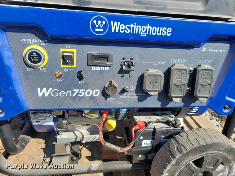 image for item IQ9987 Westinghouse WGen7500  generator