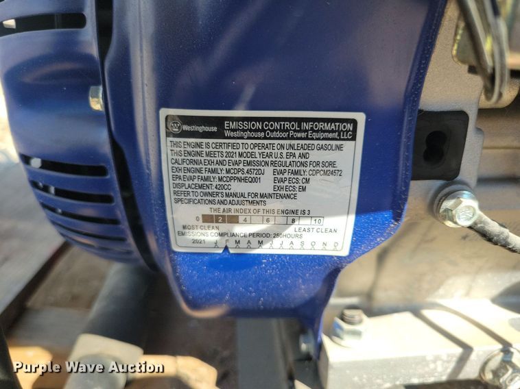 image for item IQ9987 Westinghouse WGen7500  generator