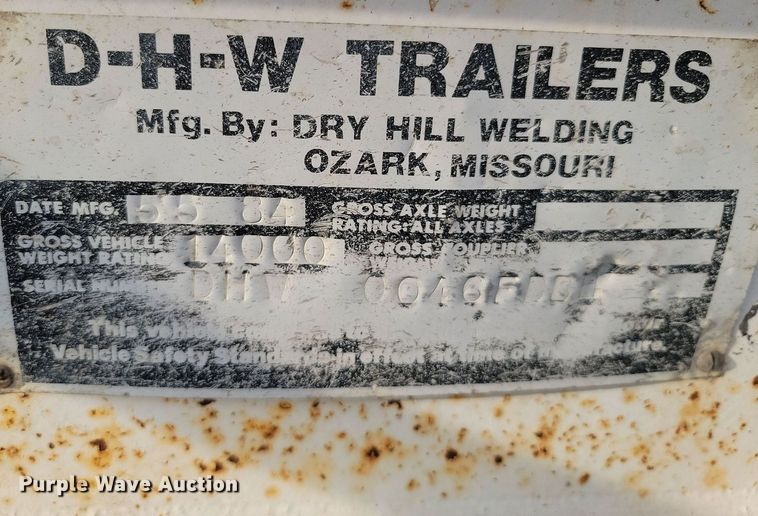 image for item JE9525 1984 DHW  equipment trailer with oil filtration system