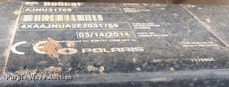 image for item KB9371 2014 Bobcat 3400 utility vehicle