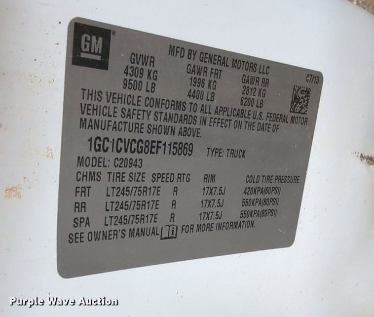 image for item KB9374 2014 Chevrolet Silverado 2500HD Crew Cab pickup truck