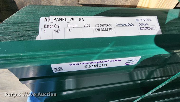 image for item KC9648 (147) sheets of Doerkson Metal Components metal siding/roofing