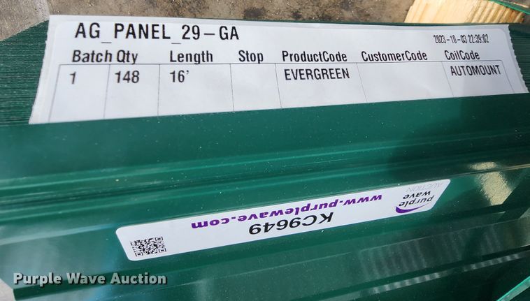 image for item KC9649 (148) sheets of Doerkson Metal Components metal siding/roofing