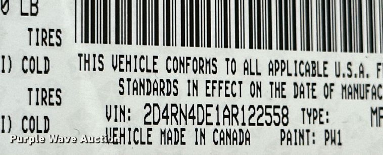 image for item KT9349 2010 Dodge Grand Caravan  handicap accessible van
