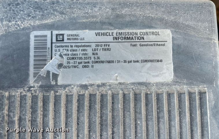 image for item KX9744 2012 Chevrolet Silverado 1500 Ext. Cab pickup truck