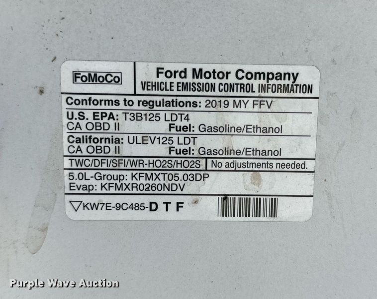 image for item KX9747 2019 Ford  F150 XL SuperCab pickup truck