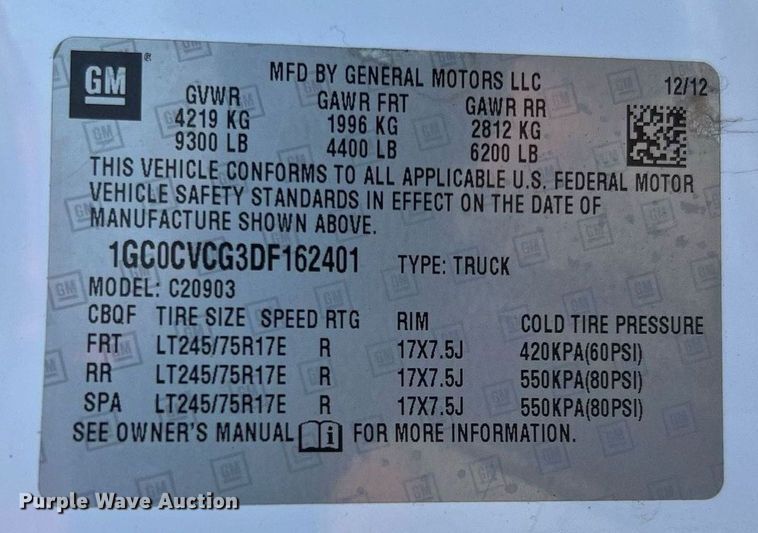 image for item LF9492 2013 Chevrolet 2500HD  animal control pickup