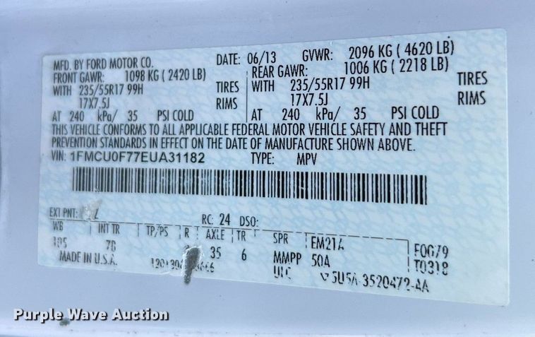 image for item LF9493 2014 Ford Escape  SUV