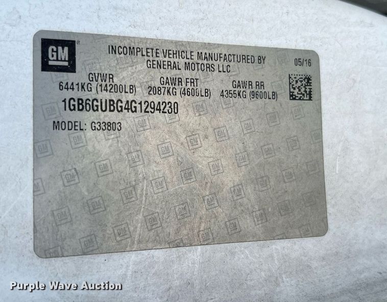 image for item LF9510 2016 Chevrolet Express  shuttle bus