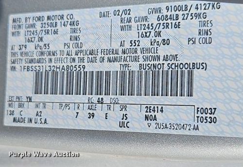 image for item LM9144 2002 Ford E350 Super Duty XL  handicap accessible van