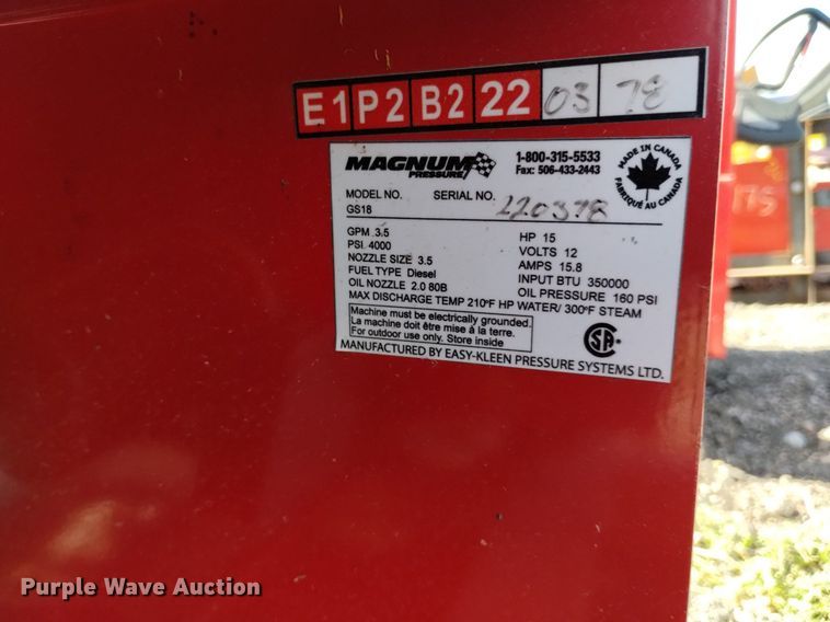 image for item LN9859 Magnum  GS18 pressure washer