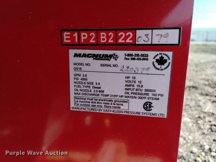 image for item LN9860 Mangum  GS18 pressure washer