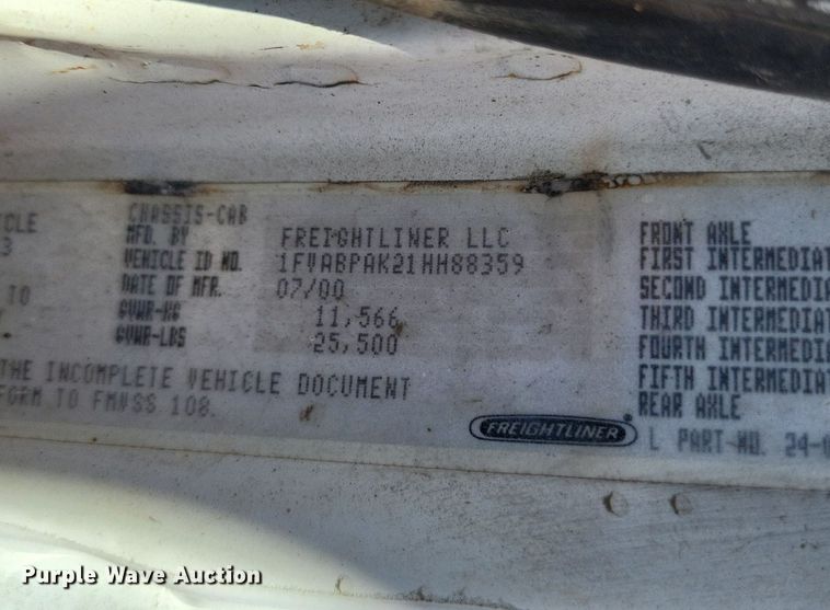 image for item LS9745 2001 Freightliner FL60  box truck