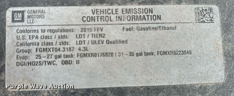 image for item LU9790 2015  Chevrolet Silverado 1500  Double Cab pickup truck