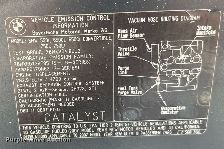 image for item LU9792 2007 BMW 650i