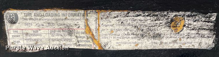 image for item LV9804 2007 Down To Earth DTE8220ER6B  utility trailer