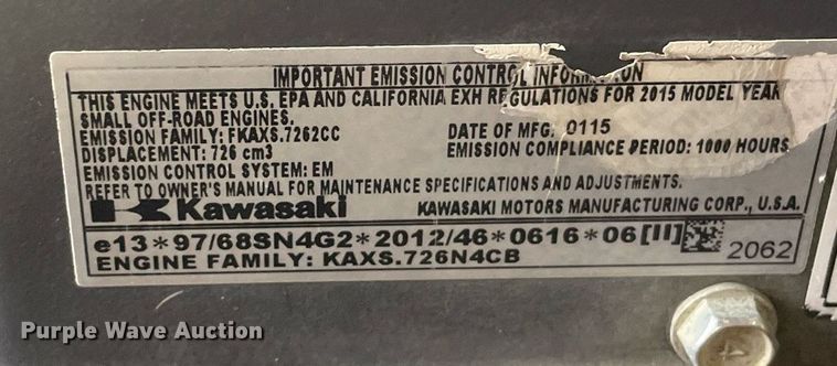 image for item LV9899 2015 Exmark VTS691CKA52400  ZTR lawn mower