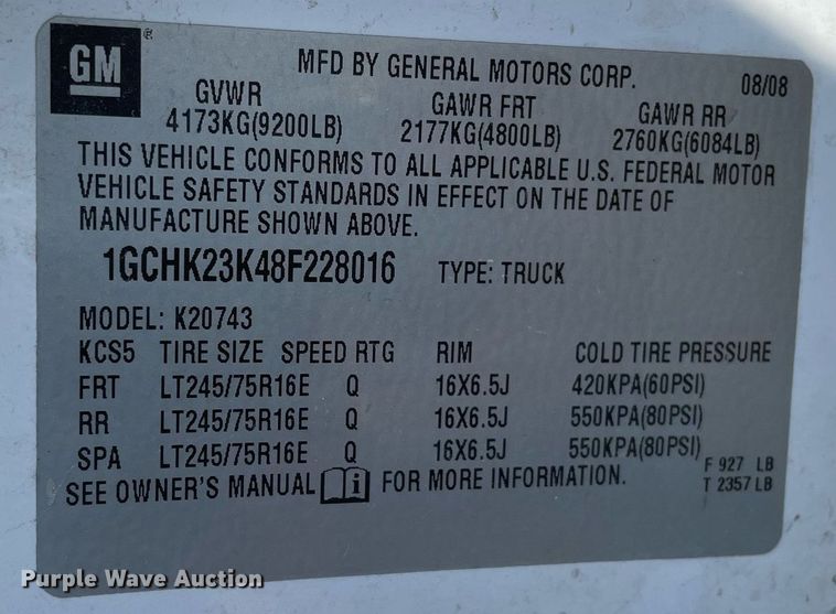 image for item LV9902 2008 Chevrolet Silverado 2500HD  Crew Cab pickup truck