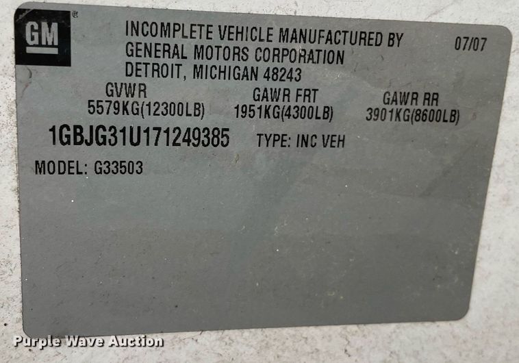 image for item LV9906 2007 Chevrolet Express G3500  utility van