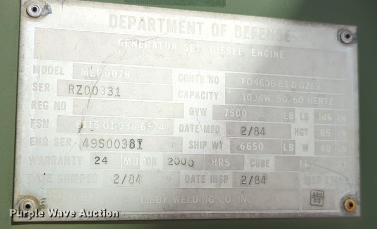 image for item LY9435 Libby MEP007B  generator