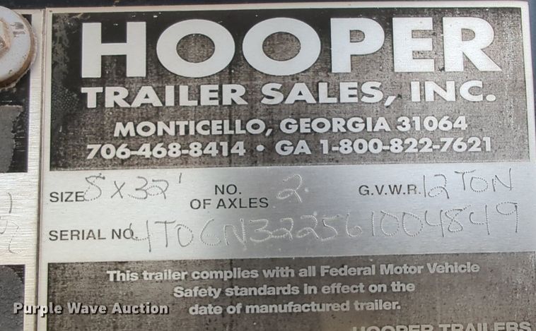 image for item LY9436 2006 Hooper  equipment trailer