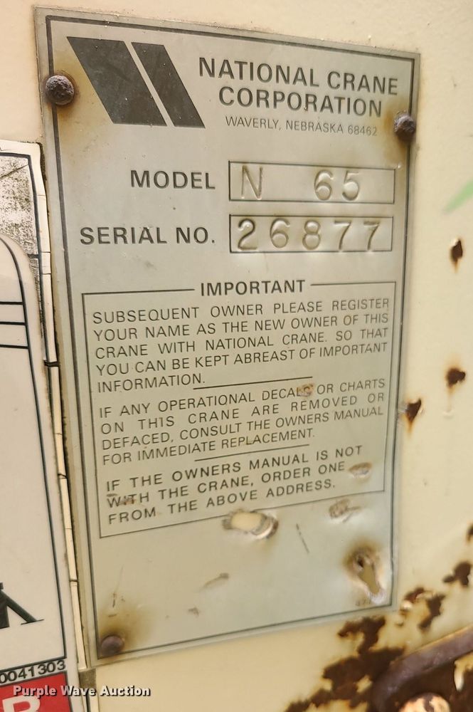 image for item MG9763 National Crane Corporation N65  knuckle boom crane