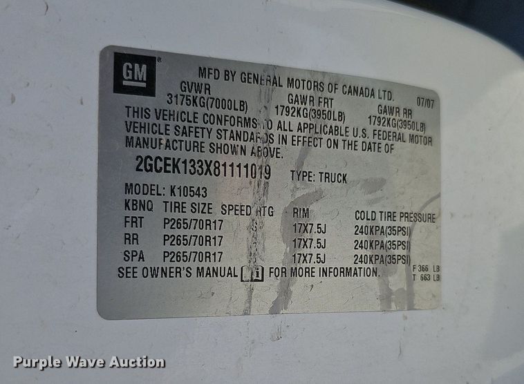 image for item MH9371 2008 Chevrolet Silverado  Crew Cab pickup truck