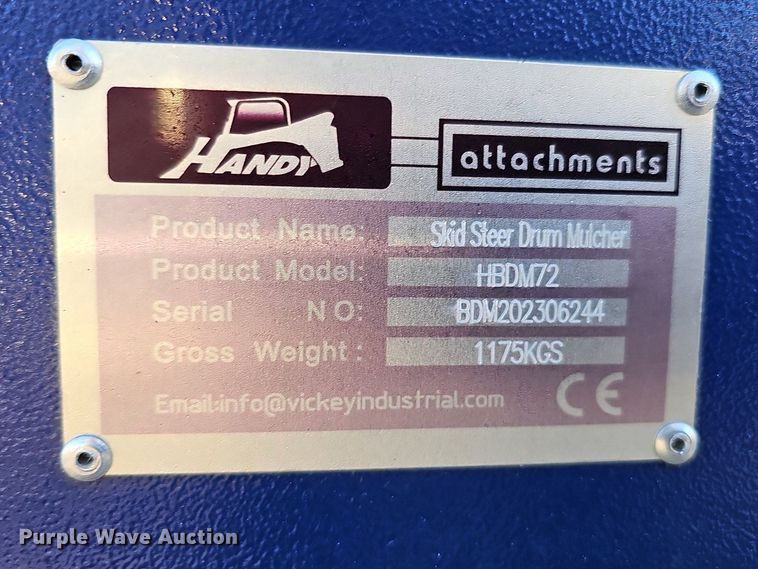 image for item MH9388 Handy Attachments HBDM72  skid steer mulcher