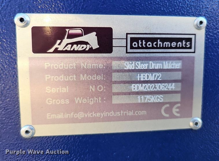 image for item MH9388 Handy Attachments HBDM72  skid steer mulcher