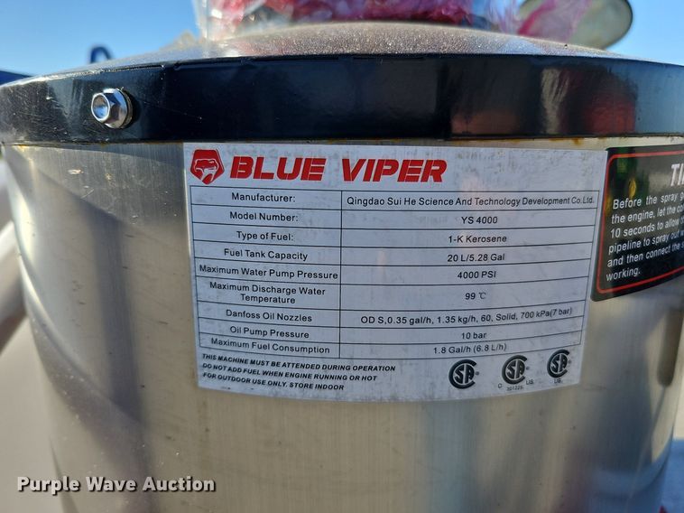 image for item MH9393 Blue Viper YS4000  hot pressure washer