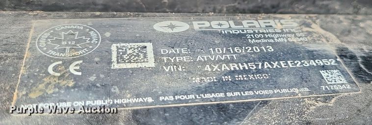 image for item MJ9380 2014 Polaris Ranger 570  utility vehicle