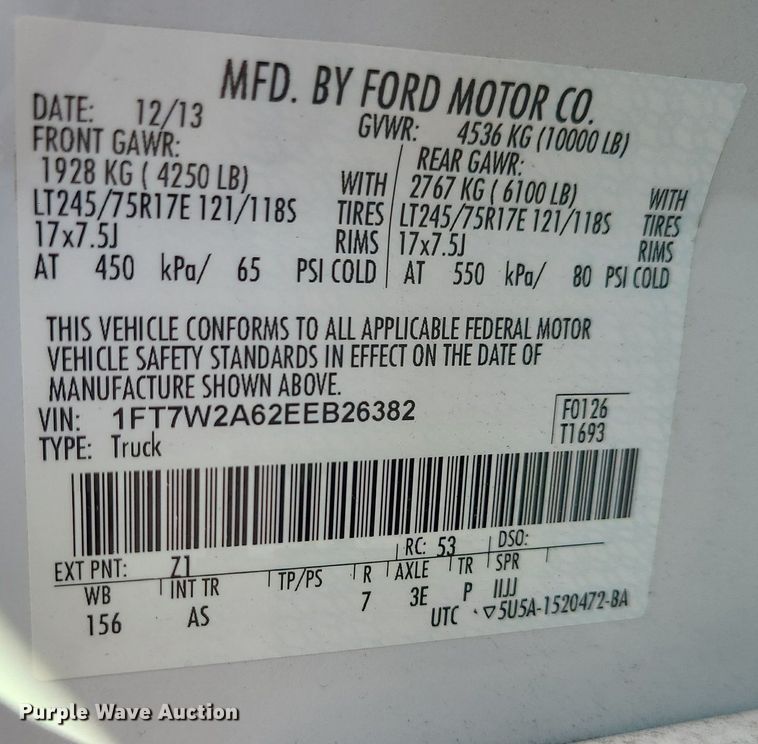 image for item MJ9406 2014 Ford F250 Super Duty  Crew Cab pickup truck