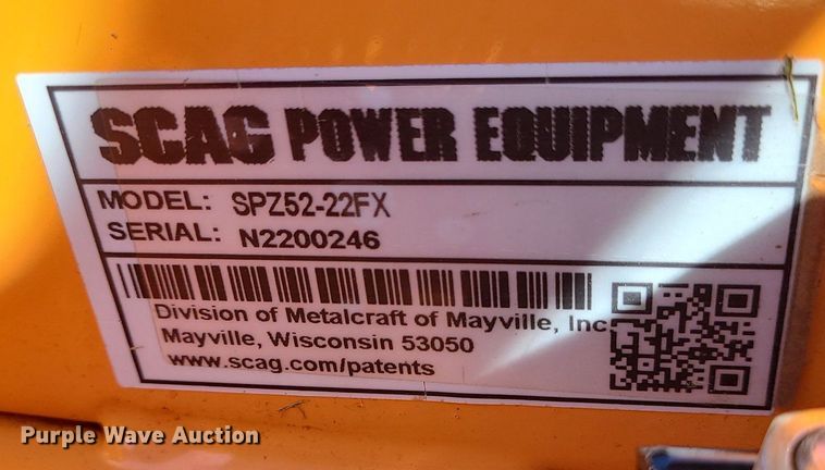 image for item MJ9419 Scag Patriot  ZTR lawn mower