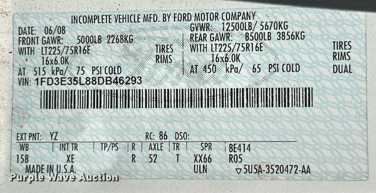 image for item ML9258 2008 Ford E350 Super Duty  shuttle bus